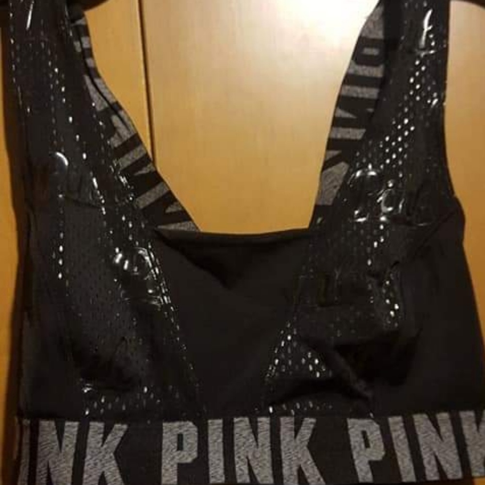 Black shiny X-back bra